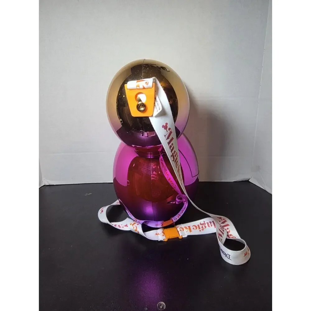 Disney Magic Key Metallic Pink Orange Ombre Balloon Mickey Popcorn Bucket